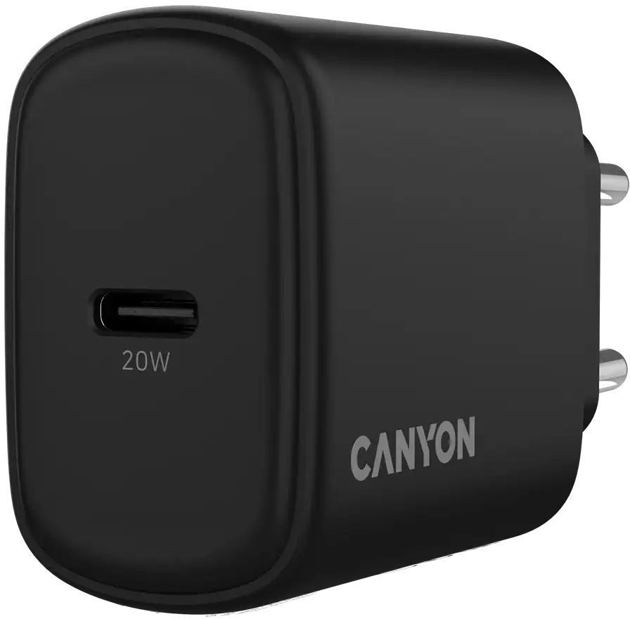 Сетевое зарядное устройство Canyon OnCharge 200 20W 1xPD EU Black (CNE-CHA200-11) фото4