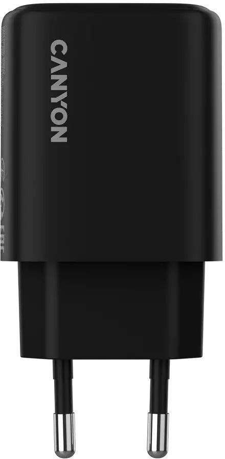 Сетевое зарядное устройство Canyon OnCharge 200 20W 1xPD 1xQC EU Black (CNE-CHA200-31) фото3
