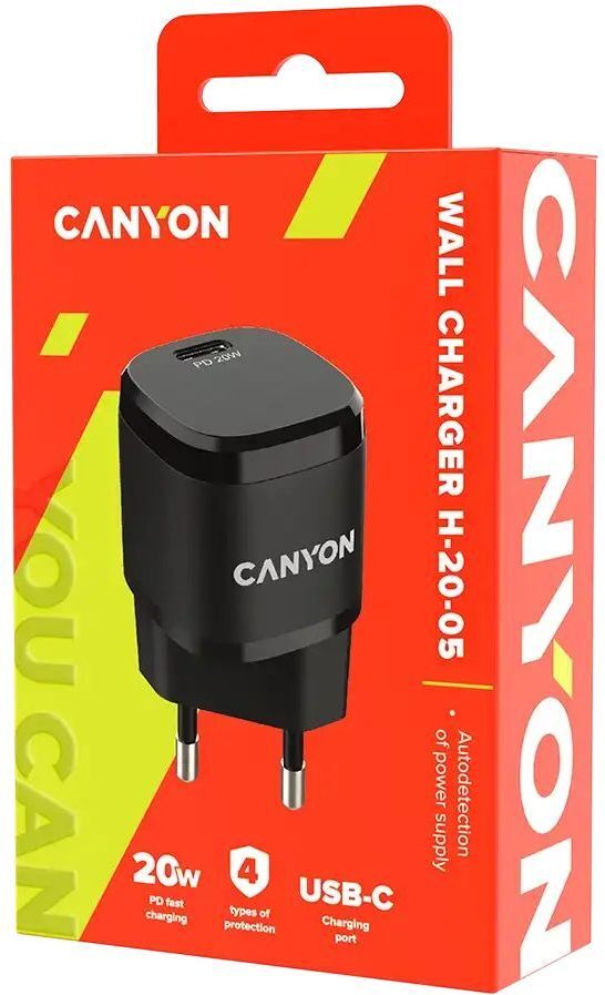 Сетевое зарядное устройство Canyon H-20-05 20W Black (CNE-CHA20B05) фото4