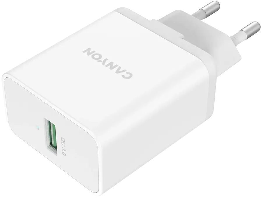 Сетевое зарядное устройство Canyon H-24 QC 3.0 24W USB-A White (CNE-CHA24W) фото2
