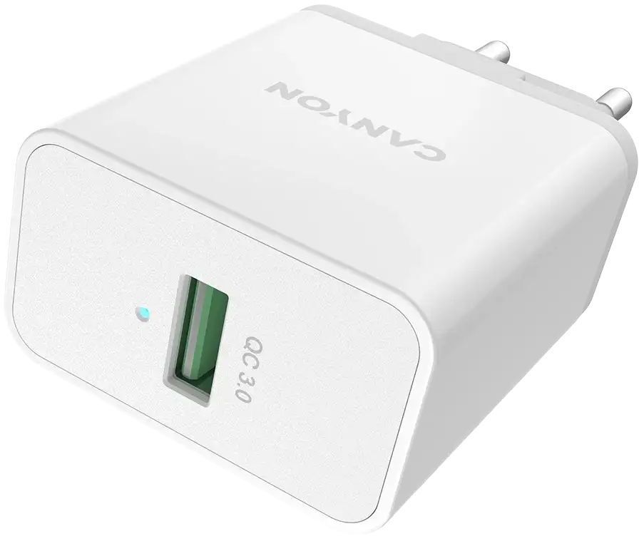 Сетевое зарядное устройство Canyon H-24 QC 3.0 24W USB-A White (CNE-CHA24W) фото3