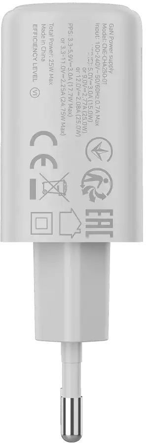 Сетевое зарядное устройство Canyon OnCharge 250 25W 1xPD EU White (CNE-CHA250-01) фото2