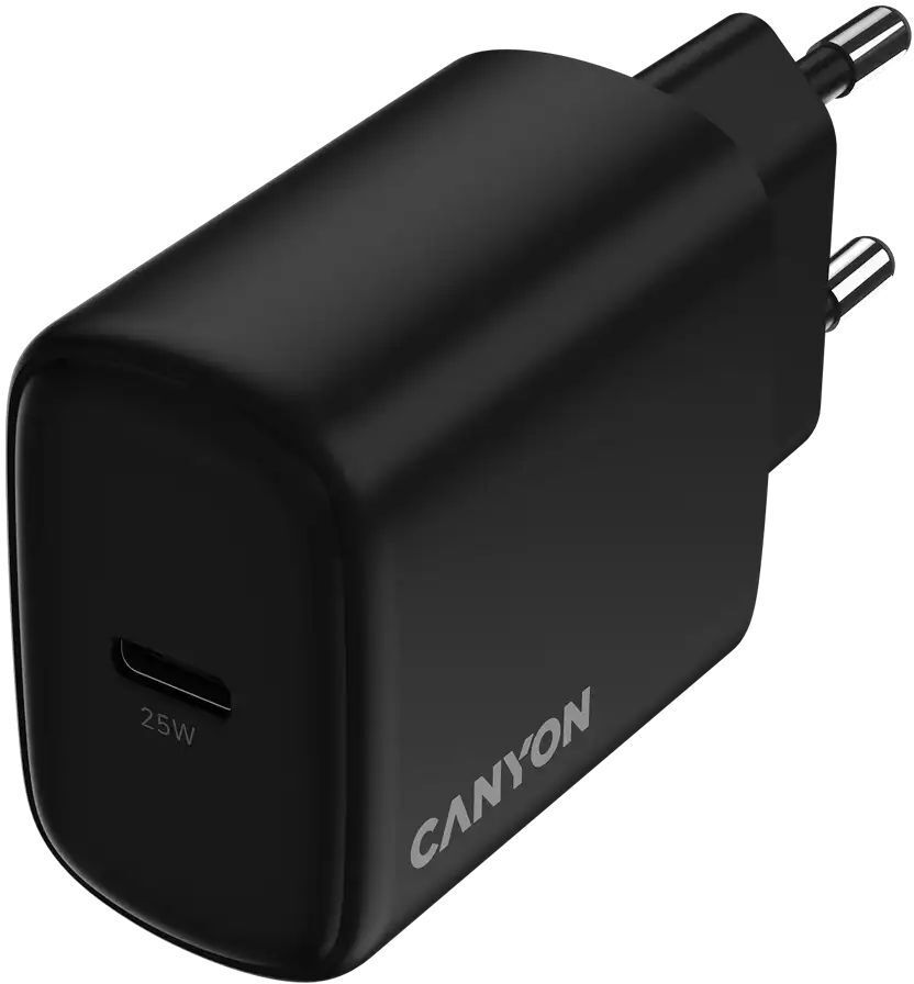 Сетевое зарядное устройство Canyon OnCharge 250 25W 1xPD EU Black (CNE-CHA250-11) фото4