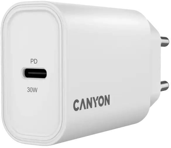 Сетевое зарядное устройство Canyon OnCharge 30CL Max Power 30W 1xPD EU White (CNE-CHA30CLW) фото4