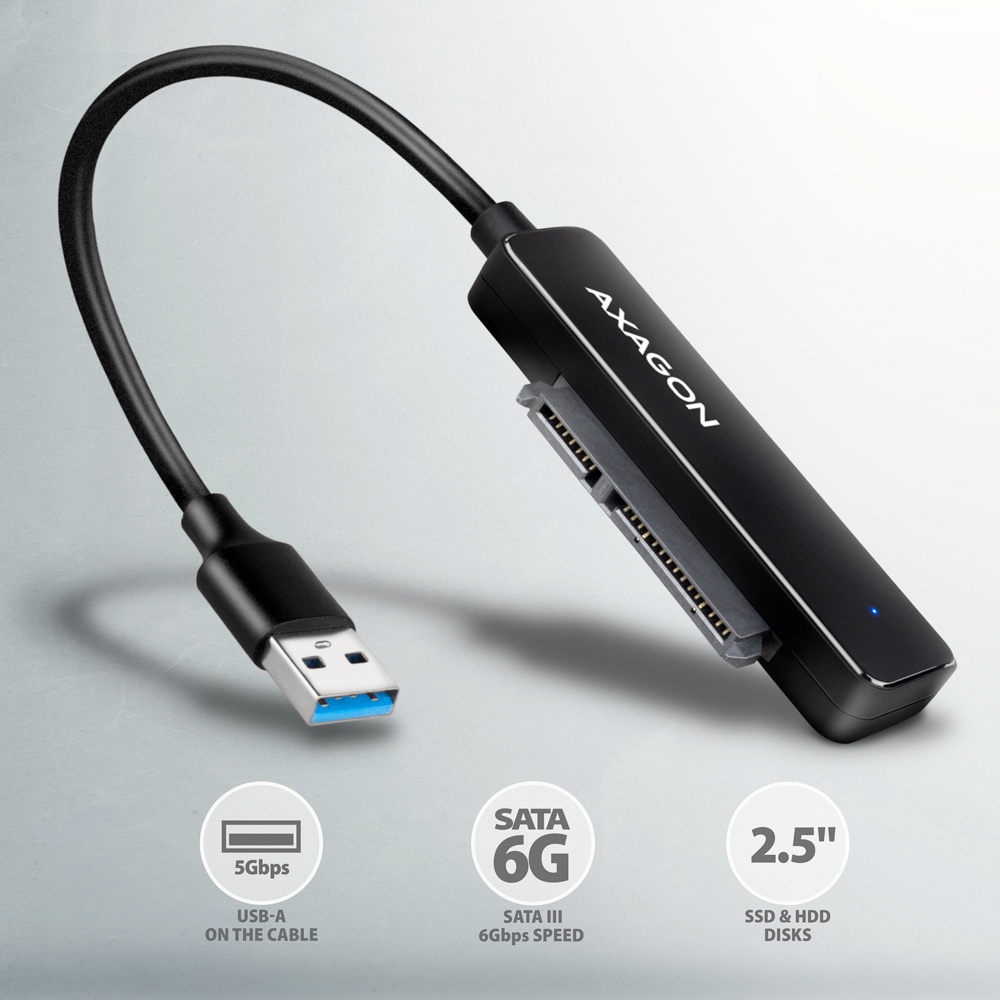 Адаптер перехідник Axagon 5Gbps SLIM of 2.5" (ADSA-FP2A) фото