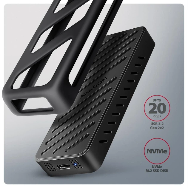 Внешний карман для SSD-накопителей Axagon USB-C 20Gbps - M.2 NVMe SSD (EEM2-20G) фото4