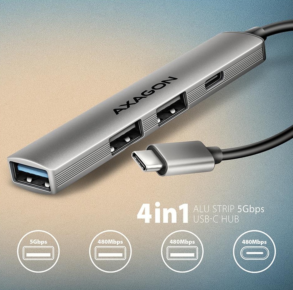 Концентратор Axagon USB3.2 4PORT 0.12M (HUE-STC) фото2