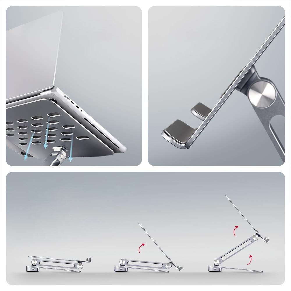 Подставка для ноутбуков Axagon USB-C 5Гбит/с алюминиевая подставка - HUB 7in1 (HMC-STND) фото3