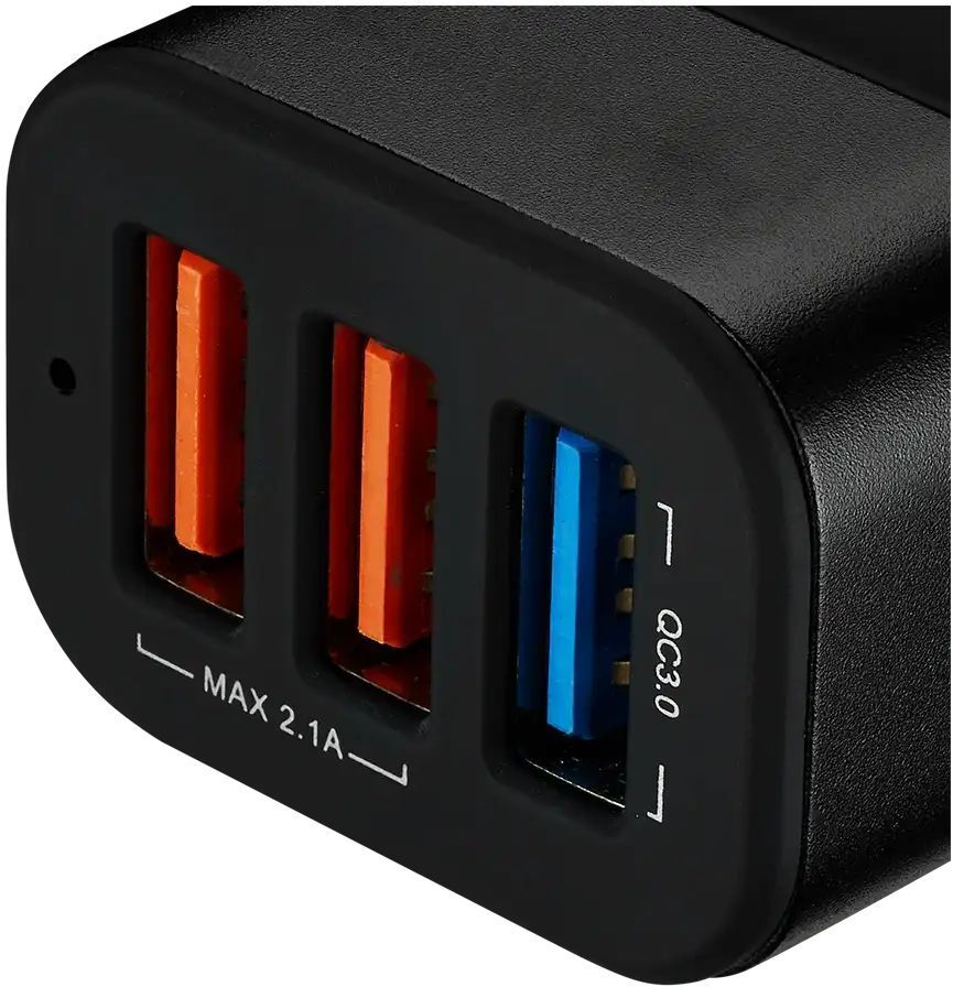 Автомобильное зарядное устройство Canyon C-07 QC 3.0 2.4A/3USB-A Black (CNE-CCA07B) фото3