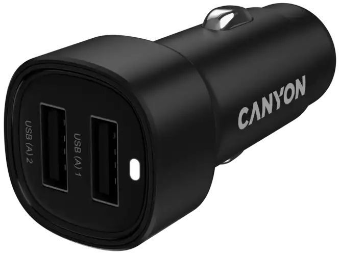 Автомобильное зарядное устройство Canyon OnDrive 24 24W 2xUSB-A Black (CNE-CCABR2AA) фото3