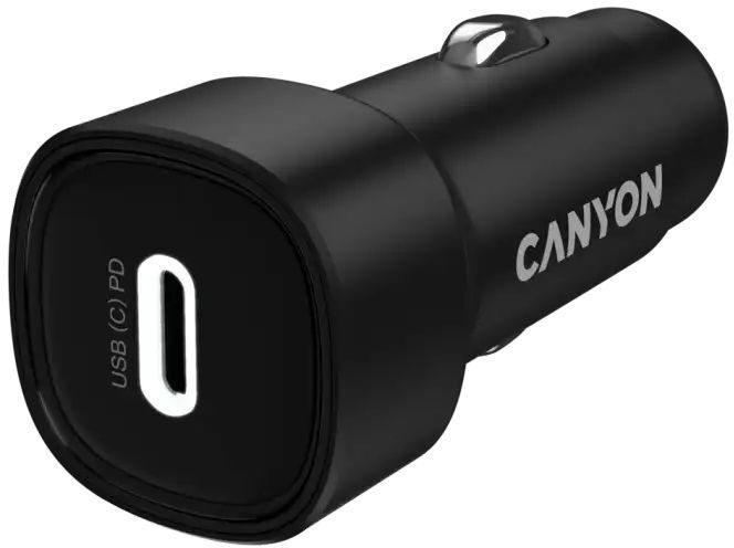 Автомобильное зарядное устройство Canyon OnDrive 30 PD 30W USB-C Black (CNE-CCABR2C) фото
