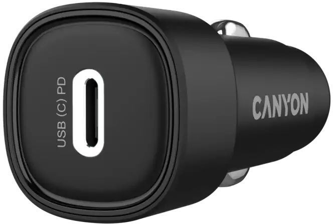 Автомобильное зарядное устройство Canyon OnDrive 30 PD 30W USB-C Black (CNE-CCABR2C) фото