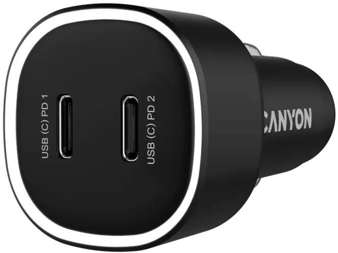 Автомобильное зарядное устройство Canyon OnDrive 60 PD 60W 2xUSB-C Black (CNE-CCABR3CC) фото4