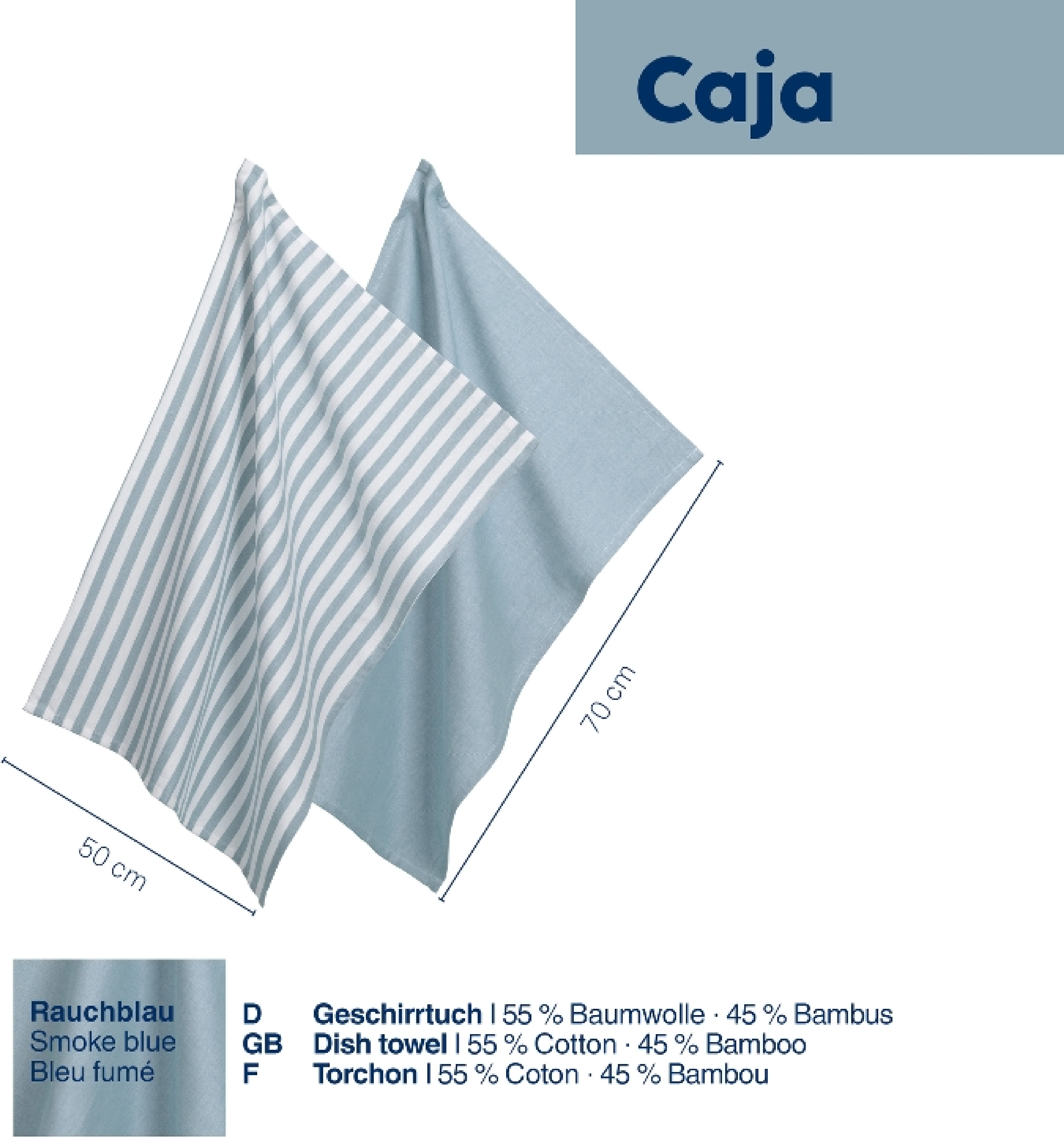 Набір кухонних рушників KELA Caja, димчасто-блакитний, 70x50 см, 2 шт (12874) фото