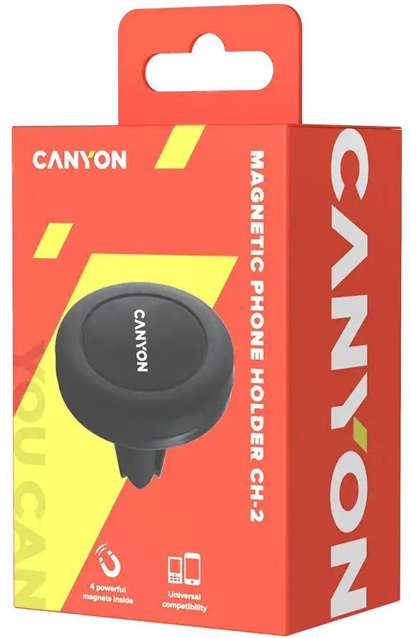 Автомобільний тримач Canyon CH-2 Vent Magnetic Black (CNE-CCHM2) фото
