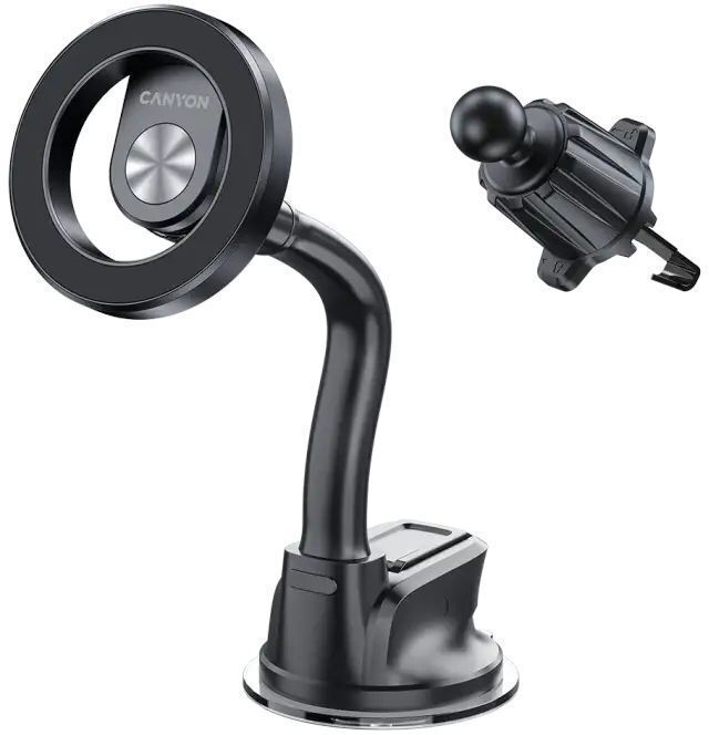 Автомобільний тримач Canyon OnGrip 12 suction + air vent Black (CNS-CCHM12) фото