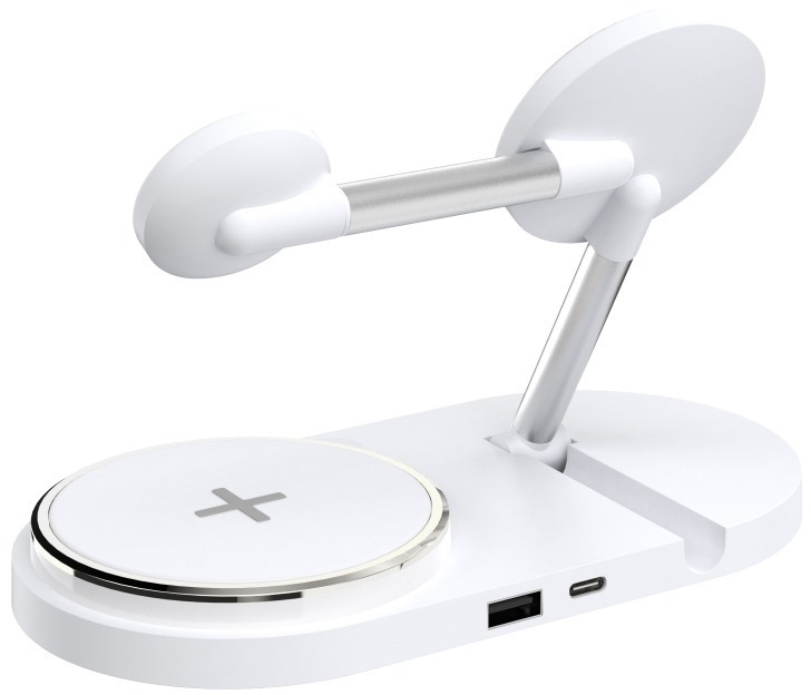 Бездротовий зарядний пристрій ArmorStandart H101 3 in 1 Magnetic White (ARM78102) фото2