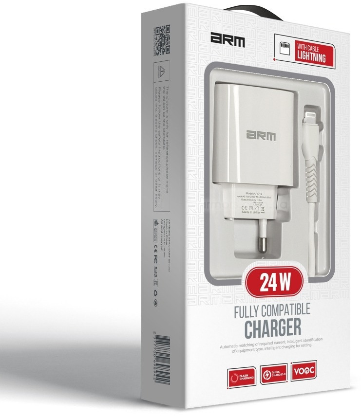Сетевое зарядное устройство ArmorStandart AR012 1хUSB 24W with Lightning cable White (ARM69894) фото5
