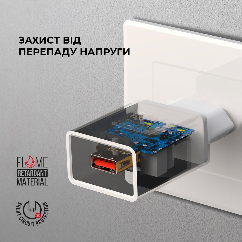 Мережевий зарядний пристрій ArmorStandart AR02 1хUSB(3.1A) White (ARM59714) фото3