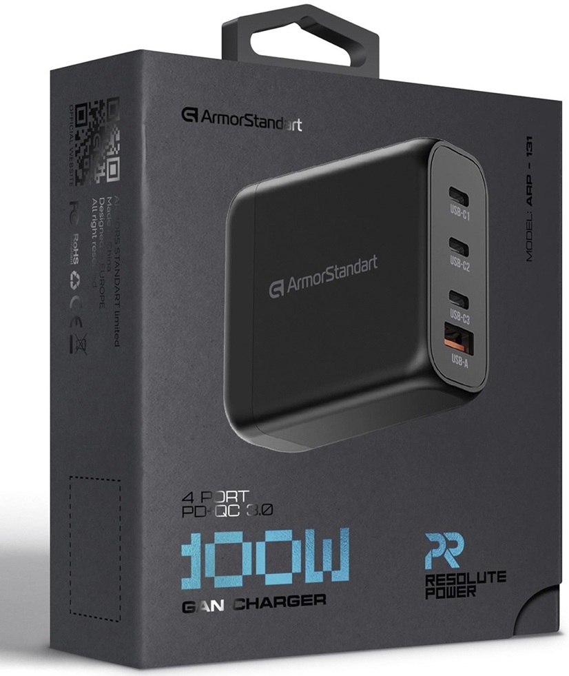Мережевий зарядний пристрій ArmorStandart Resolute Power ARP-131 100W GaN Black (ARM70024) фото5