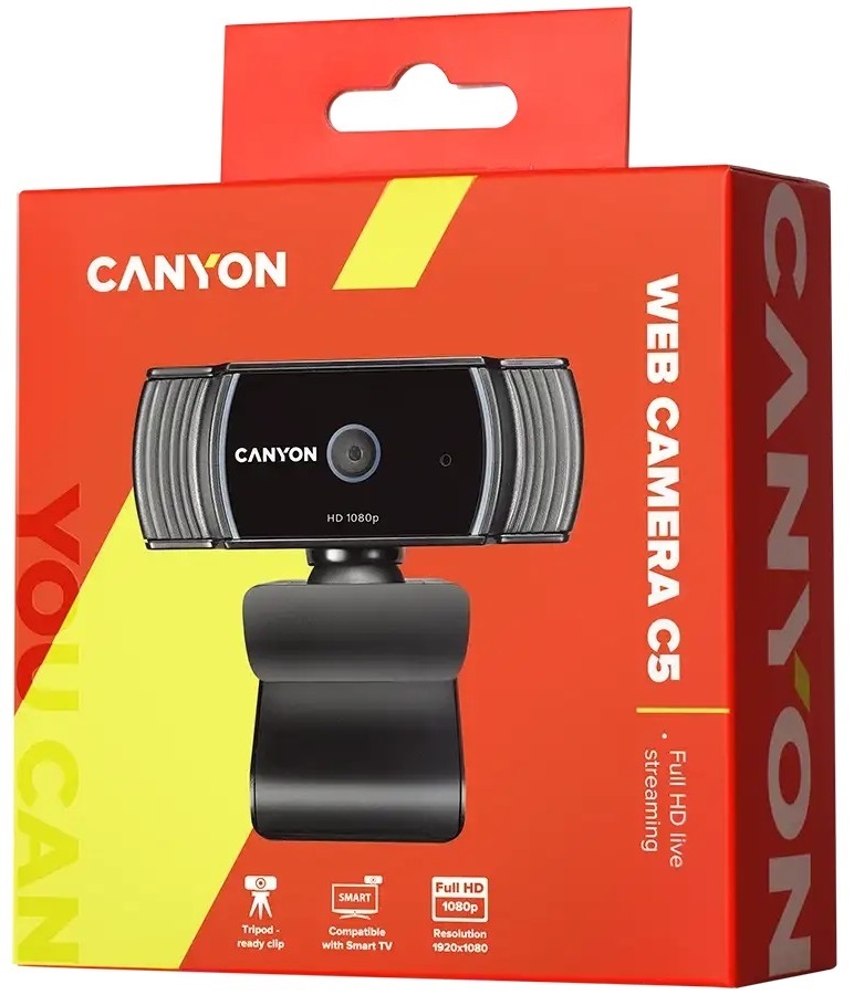 Веб-камера Canyon C5 Full HD Auto Focus Black (CNS-CWC5) фото3