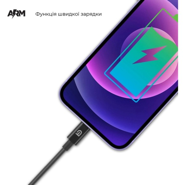 Кабель ArmorStandart AMQGJ2BL Lightning to USB-C Cable 1.2m black (ARM64374) фото3