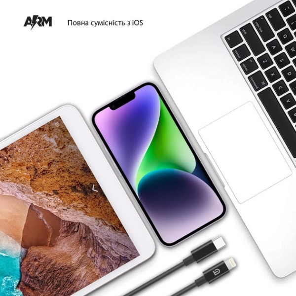 Кабель ArmorStandart AMQGJ2BL Lightning to USB-C Cable 1.2m black (ARM64374) фото4