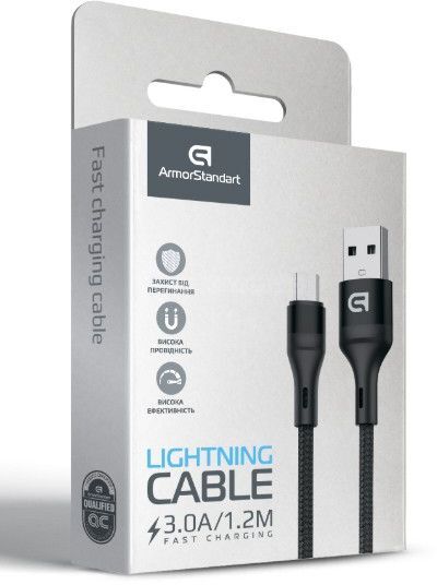 Кабель ArmorStandart AR87 USB to Lightning 3A 1.2m Black (ARM64037) фото4