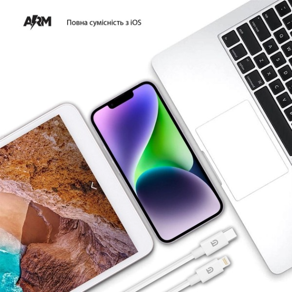 Кабель ArmorStandart AMQGJ2L Lightning to USB-C Cable 1.2m white (ARM64296) фото