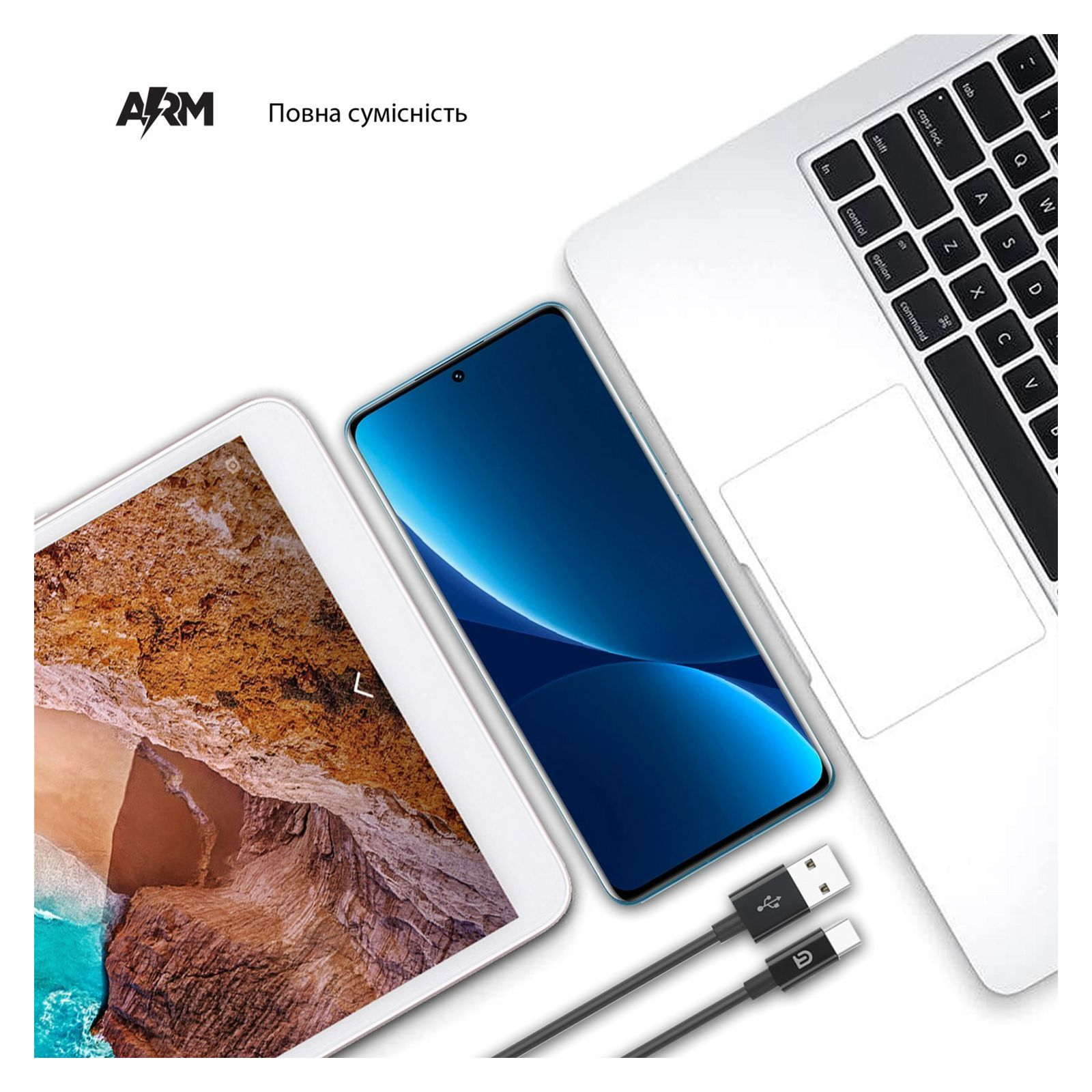 Кабель ArmorStandart AMD718B USB-C to USB Cable 1m black (ARM64291) фото4