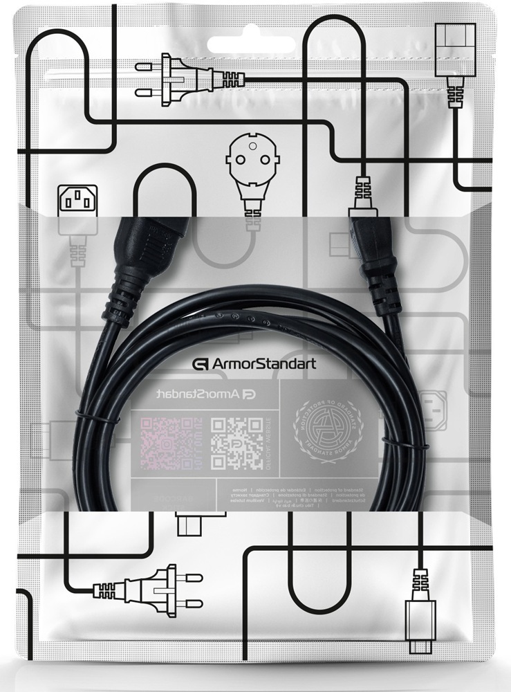 Кабель питания ArmorStandart C13 - С14 2м black (ARM73125) фото3