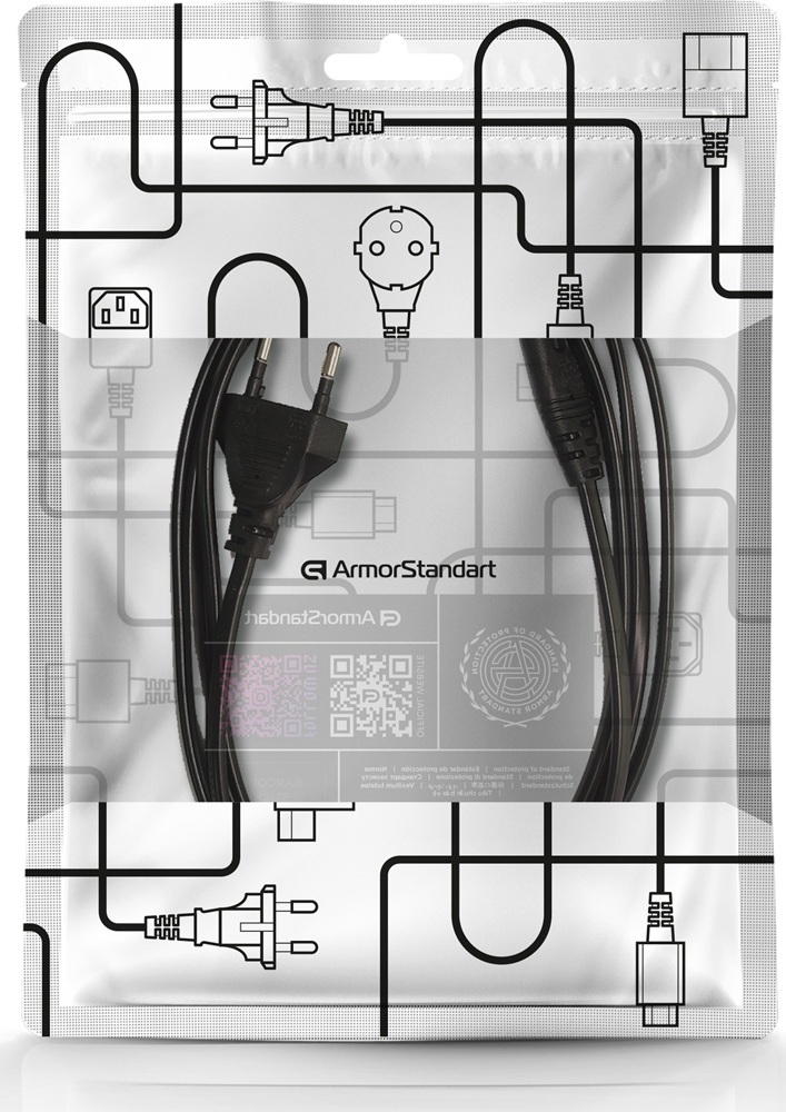 Кабель питания ArmorStandart CEE 7/16 - С7 1.8м black (ARM73123) фото2