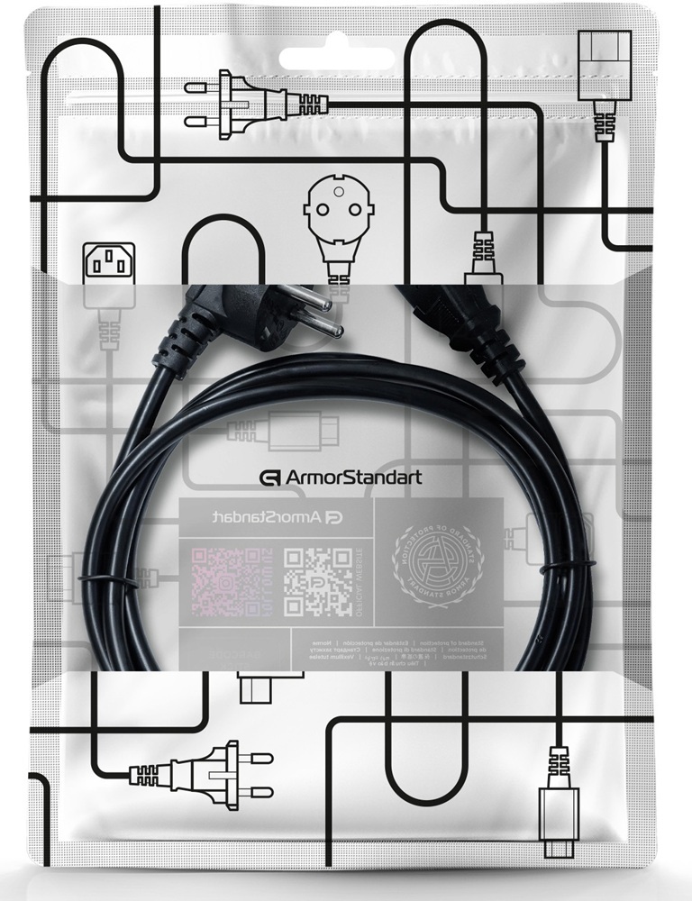 Кабель питания ArmorStandart CEE 7/7 - С13 1.8м black (ARM73121) фото3