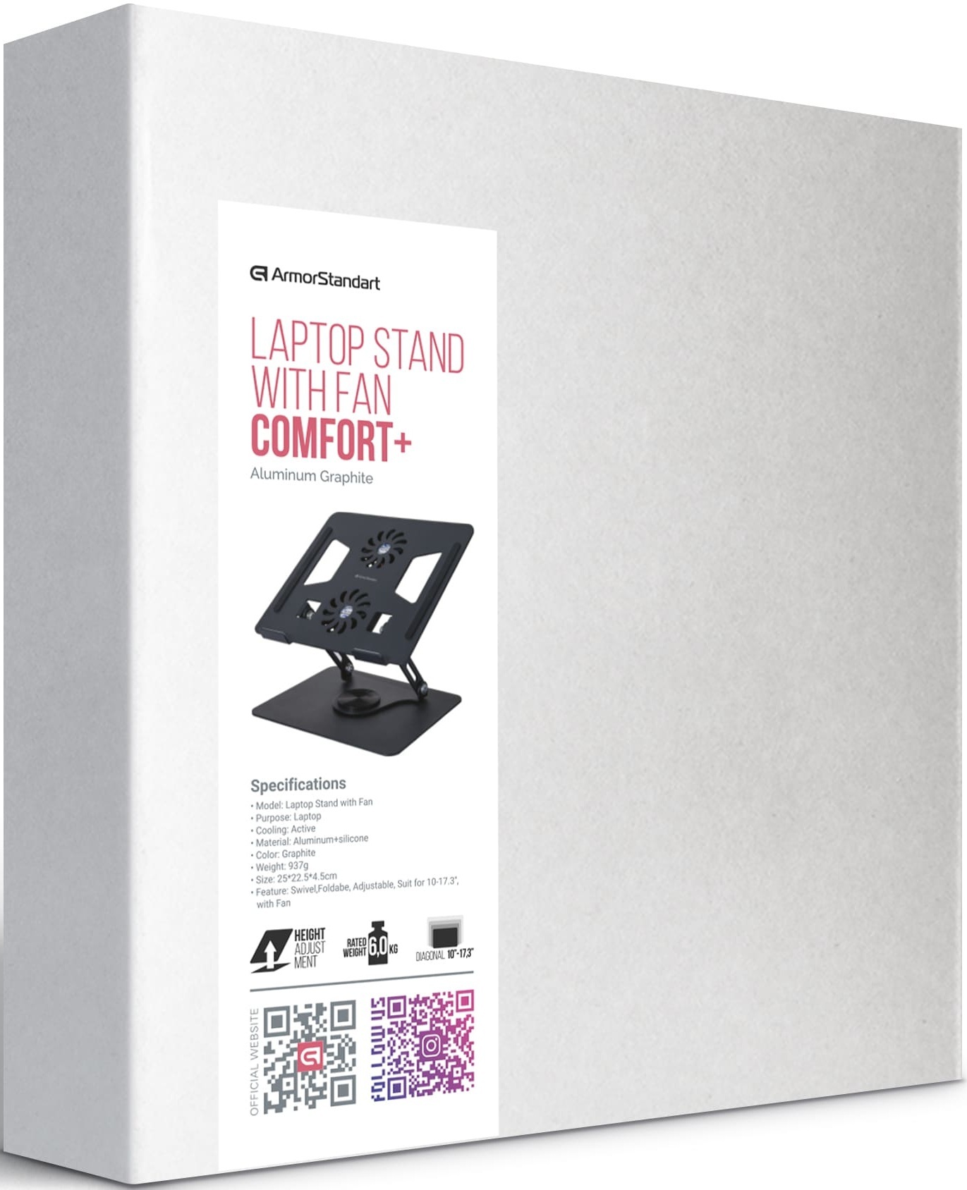 Підставка для ноутбука ArmorStandart Comfort+ H31 Aluminum Graphite (ARM77740) фото2