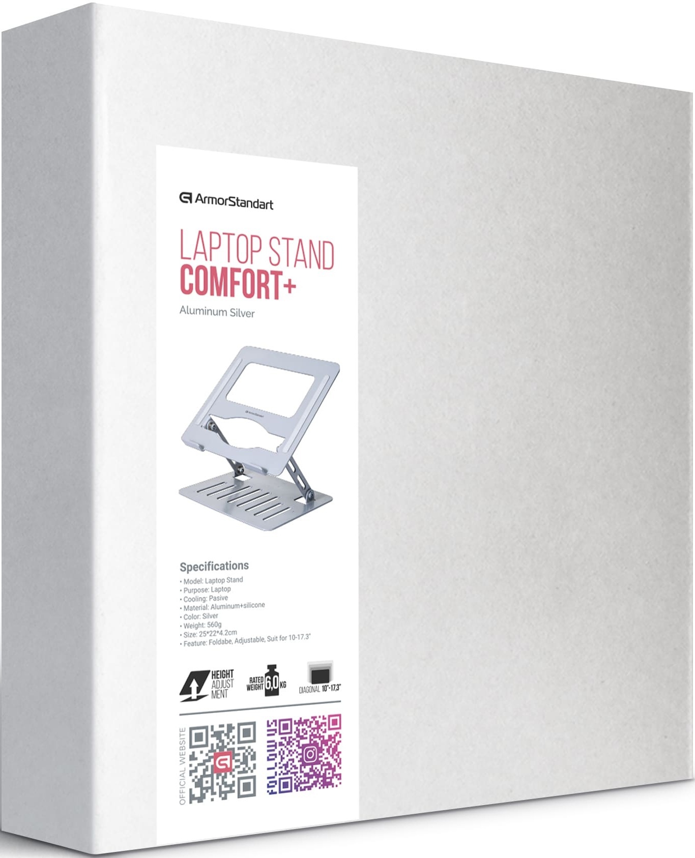 Підставка для ноутбука ArmorStandart Comfort+ H32 Aluminum Silver (ARM77741) фото2