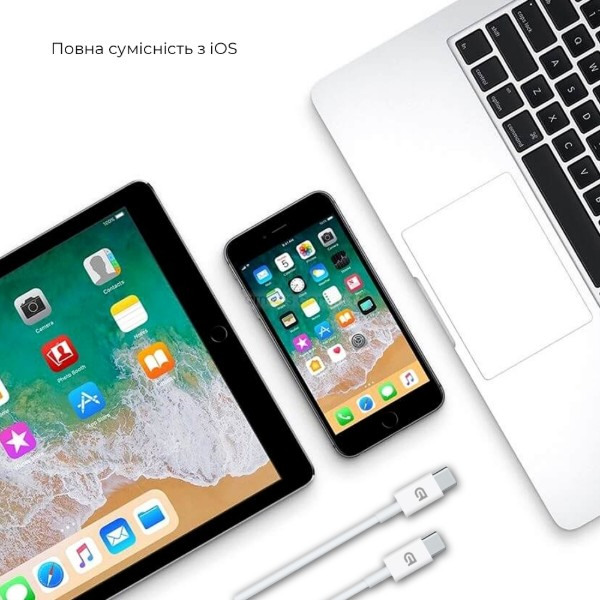 Кабель ArmorStandart ABMM093 USB-C to USB-C Cable 1m white (ARM63471) фото