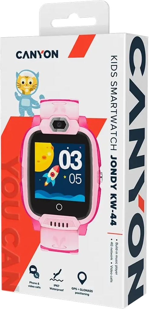 Дитячий годинник Canyon Jondy KW-44 4G Camera GPS Music Pink (CNE-KW44PP) фото4