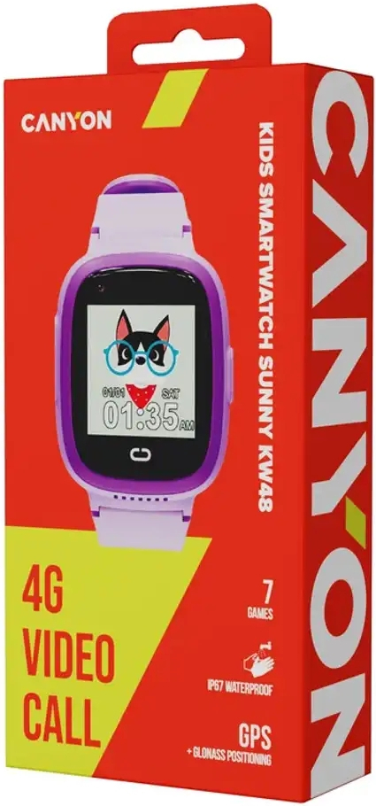 Детские часы Canyon Sunny KW-48 Video 4G GPS Games&Music Violet (CNE-KW48VL) фото6