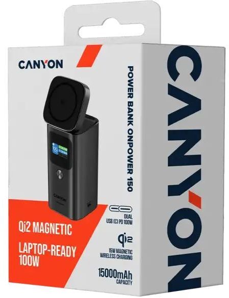Портативний акумулятор Canyon OnPower 150 15000mAh Aluminium Dark Grey (CNS-CPB150DG) фото5