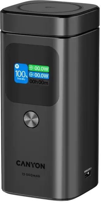 Портативний акумулятор Canyon OnPower 150 15000mAh Aluminium Dark Grey (CNS-CPB150DG) фото2