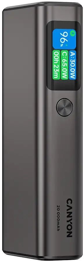 Портативный аккумулятор Canyon OnPower 230 TFT 20000mAh PD130W Dark Grey (CNS-CPB230DG) фото2
