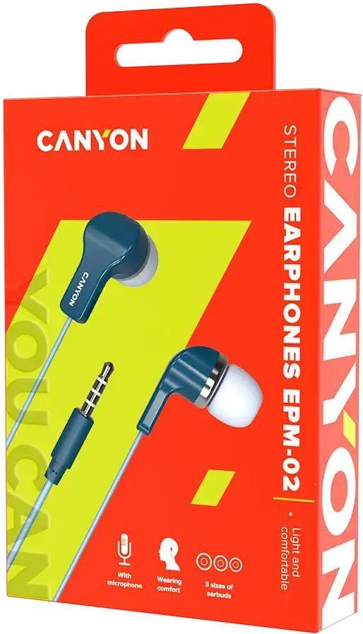 Наушники Canyon EPM-02 Mic Blue (CNS-CEPM02BL) фото3