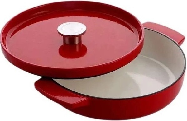Сотейник чугунный с крышкой KitchenAid, 26 см, 2,77 л (CC009009-001) фото2