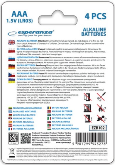 Батарейка Esperanza AAA 4 шт (EZB102) фото3