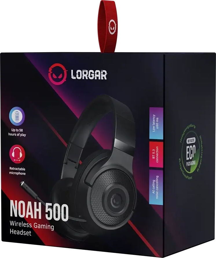Ігрова гарнітура Lorgar Noah 500 Wireless Gaming Headset Black (LRG-GHS500) фото5