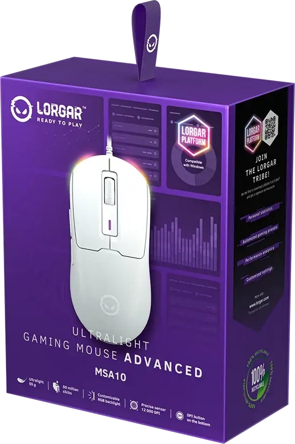 Игровая мышь Lorgar MSA10 Ultralight Wired Gaming White (LRG-MSA10-WH) фото8