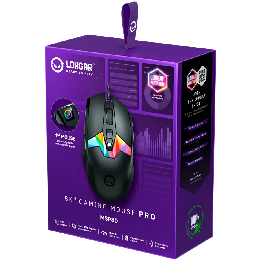 Ігрова миша Lorgar MSP80 Wired Gaming Mouse Pro Black (LRG-MSP80-BK) фото8