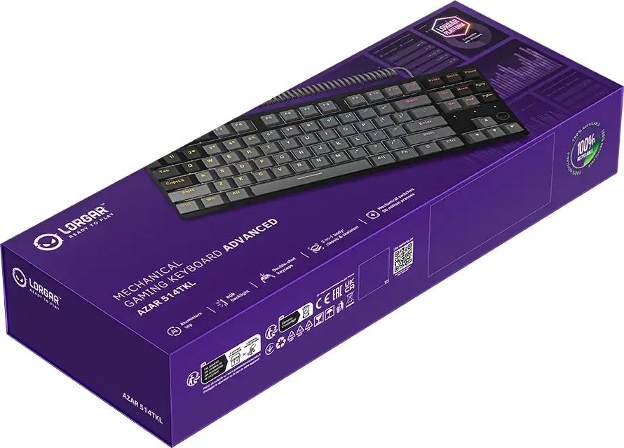 Игровая клавиатура Lorgar Azar 514TKL EN/UA Mechanical RGB Black (LRG-GK514TKL-BK-UA) фото7