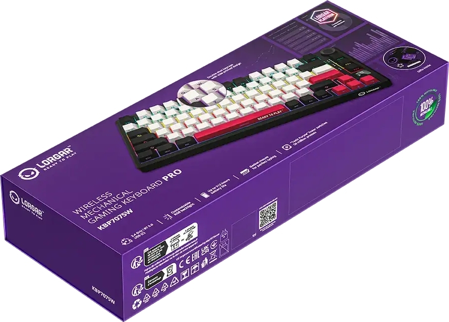 Игровая клавиатура Lorgar KBP7075W Wireless Gaming Mechanical Pro Black-Red (LRG-KBP7075W-BK-US) фото10