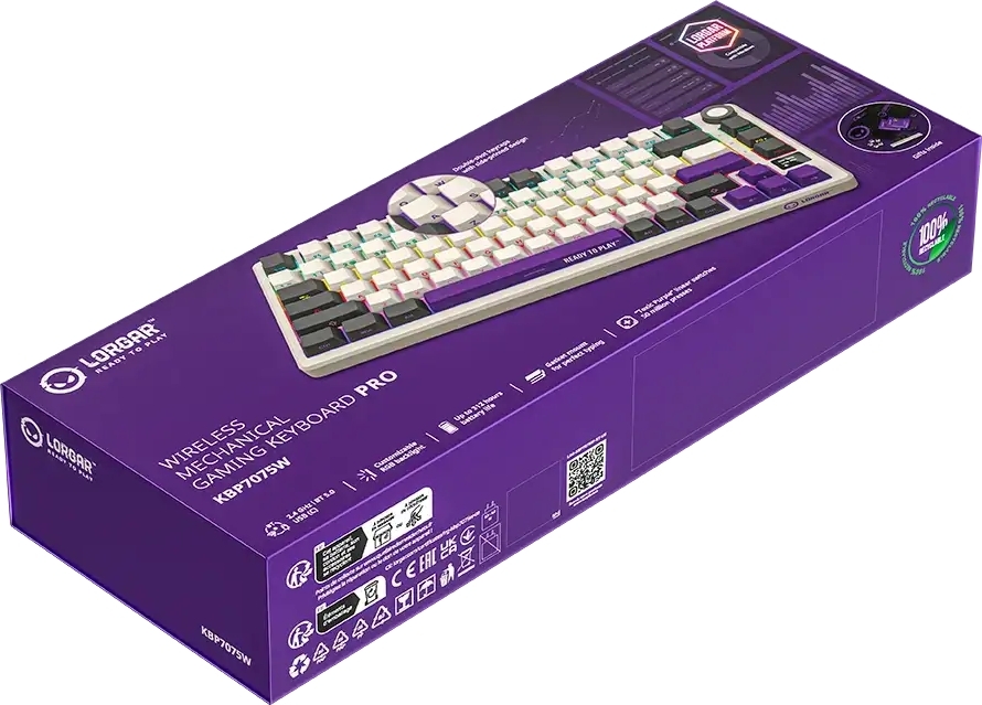 Игровая клавиатура Lorgar KBP7075W Wireless Gaming Mechanical Pro Beige (LRG-KBP7075W-RT-US) фото10